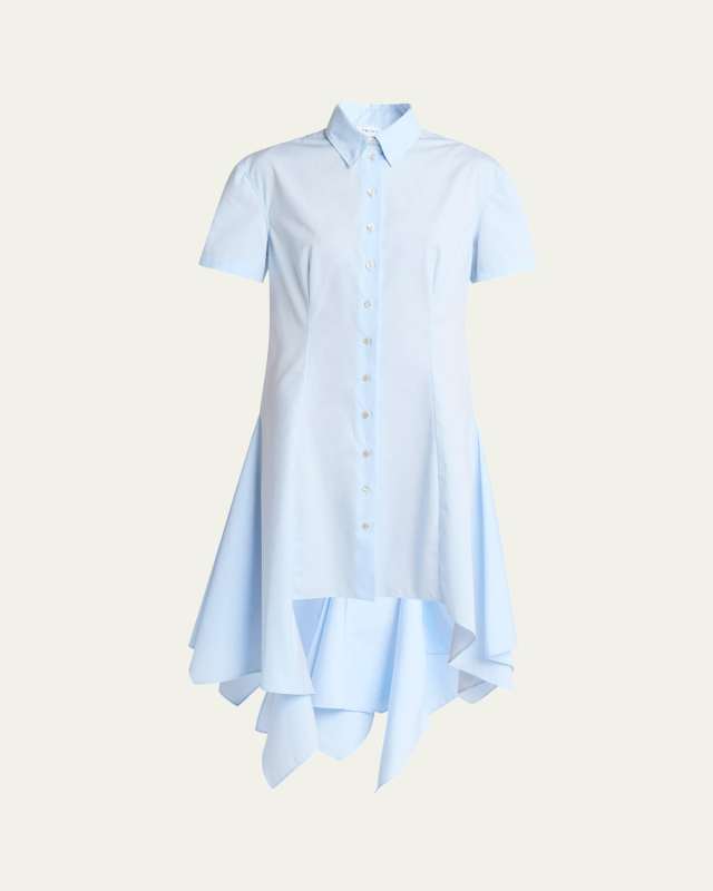 Asymmetric Poplin Shirtdress
